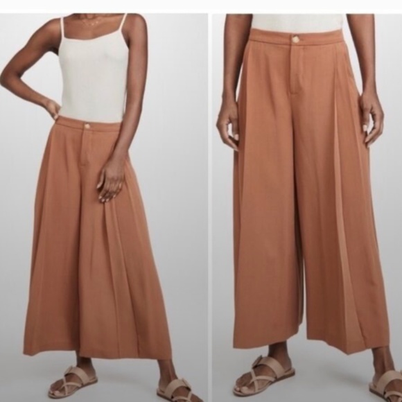 Vince terracotta culottes wide leg pants capris NWT size 10 - Picture 1 of 4